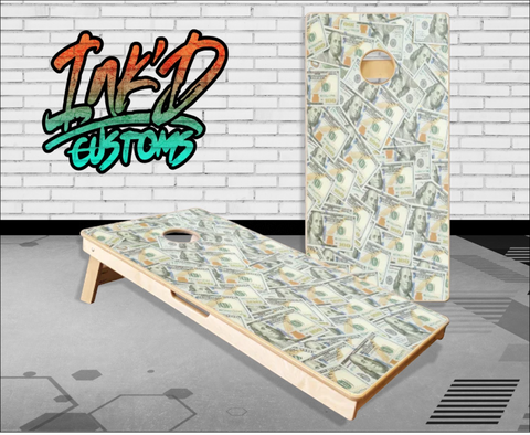 100 Dollar Bills Cornhole Boards