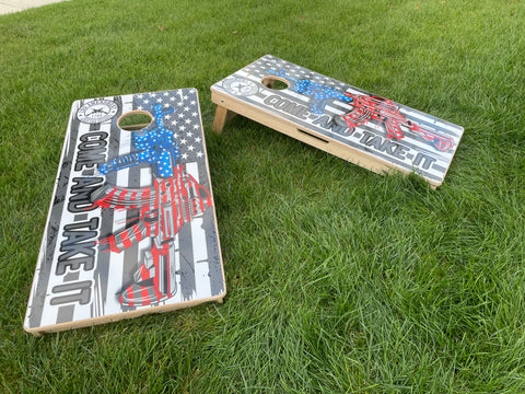 Come And Take It Cornhole Board Set