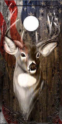 Ghost Buck Deer Head Wood Cornhole Boards