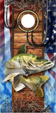 Walleye Fish Hooks American Flag Cornhole Boards