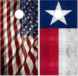 Texas and American Flag Cornhole Boards