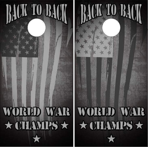 American Flag World War Champs Cornhole Boards