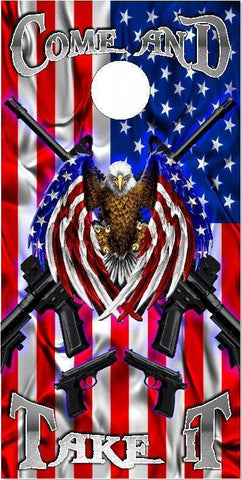 America Flag Gun Rights Eagle Cornhole Boards