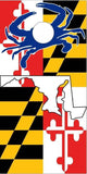 Maryland Flag Crab State Cornhole Boards