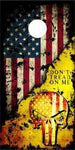 Dont Tread On Me Skull Grunge Flag Cornhole Boards