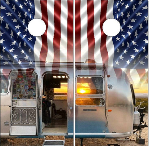 Air Stream Camper Cornhole Boards