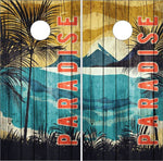 Beach Mountains Sunset Wood Cornhole Boards