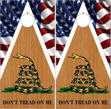 Dont Tread On Me Wood Flag Cornhole Boards