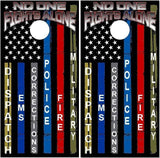 First Responders Stripe Flag Cornhole Boards