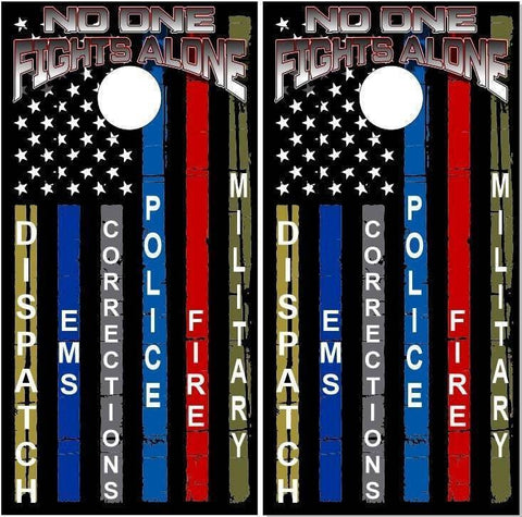 First Responders Stripe Flag Cornhole Boards