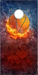 Basketball Flames 2 Cornhole Boards