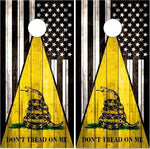 Dont Tread On Me Black Flag 2 Cornhole Boards