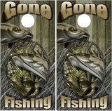 Catfish Gone Fishing Cornhole Boards