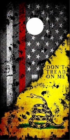 Dont Tread On Me Firefighter Flag Cornhole Boards