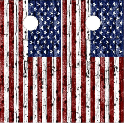 American Flag Wood2 Cornhole Boards