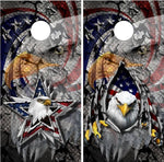 Patriotic American Eagle Cracks Cornhole Boards