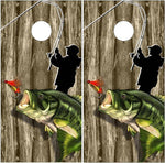 Bass Fishing Wood Cornhole Boards