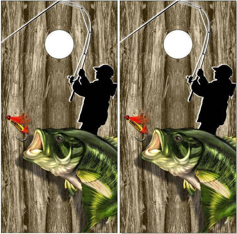 Bass Fishing Wood Cornhole Boards