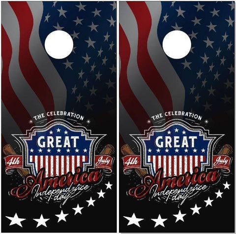 American Flag Independence Cornhole Boards