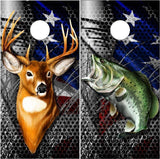 Bass Deer American Blades Cornhole Boards