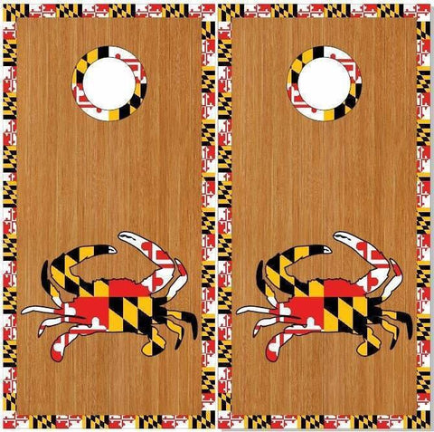 Mayland Flag Crab Cornhole Boards