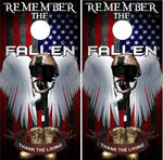 Fallen Heros Flag Patriotic Cornhole Boards