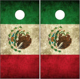 Mexican Flag Grunge Cornhole Boards