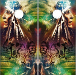 Native American Star Scape Cornhole Boards