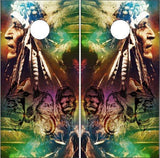 Native American Star Scape Cornhole Boards