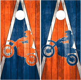 Dirt Bike Triangle Wood Cornhole Boards