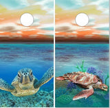 Underwater Sea Turtle Cornhole Boards