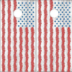 American Flag White Wash Wood Cornhole Boards