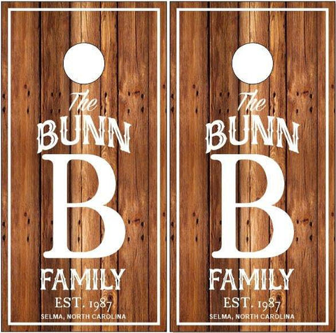 Family Established Date Wood Cornhole Boards