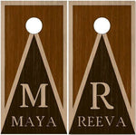 Wedding Wood Stained Wood Cornhole Boards