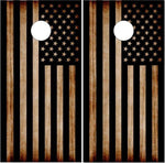 Burnt Wood Flag Cornhole Boards