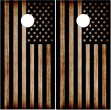 Burnt Wood Flag Cornhole Boards