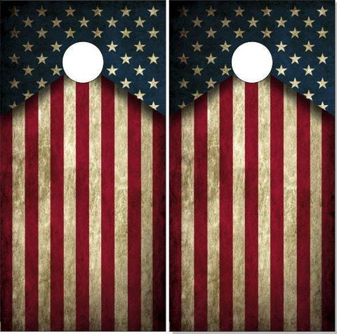 American Flag Rustic Stars Cornhole Boards