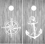 Nautical Anchor Compass Cornhole Boards