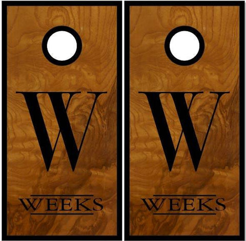 Last Name Burl Wood Cornhole Boards