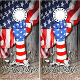 We The People Flag Wood Cornhole Boards