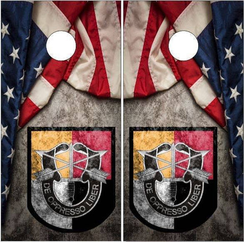 De Oppresso Liber Flag Cornhole Boards