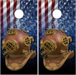 U.S. Navy Mark V diving helmet Flag Cornhole Boards