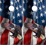 American Flag Eagle Wood Cornhole Boards