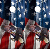 American Flag Eagle Wood Cornhole Boards