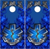 EMS Blue Flames Cornhole Boards