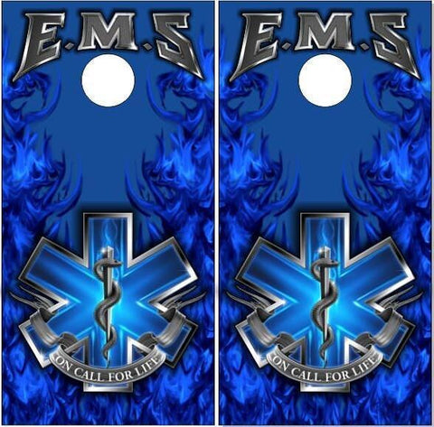 EMS Blue Flames Cornhole Boards