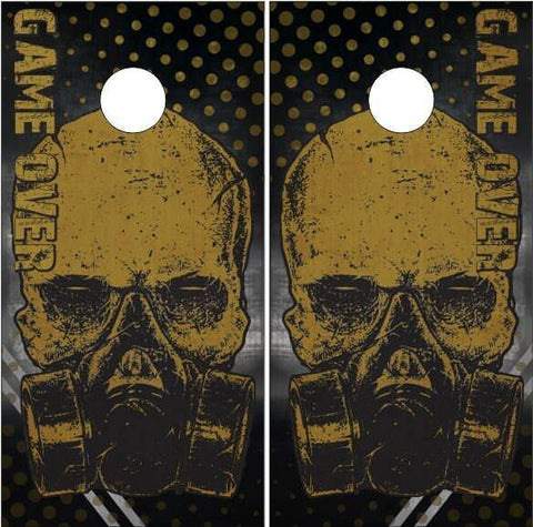 Game Over Skull Apocolypse Cornhole Boards