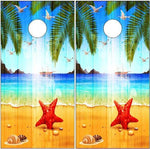 Island Beach Sail Boat Wood Cornhole Boards