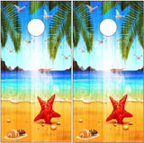 Island Beach Sail Boat Wood Cornhole Boards