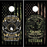 Patriotic Veteran Oath Flag Cornhole Boards